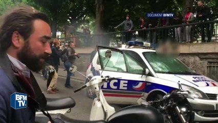 Voiture de police incendiée: "Pour moi ce n’étaient pas des manifestants", dit un témoin