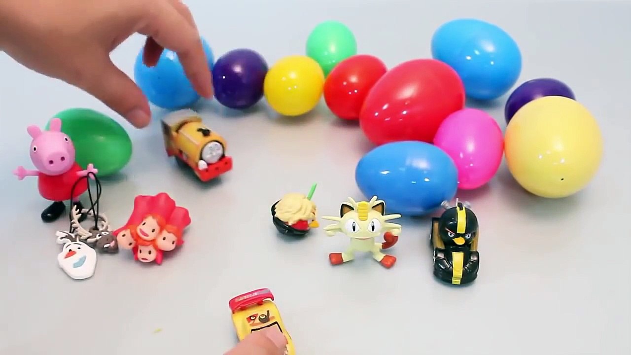 Wheels on the bus |Surprise Eggs Colors Disney Cars, Inside Out, Totoro, Peppa pig Toys