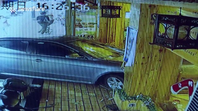 Driver smashes into restaurant after pressing accelerator by mistake