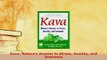 PDF  Kava Natures Answer to Stress Anxiety and Insomnia  Read Online