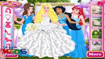 Disney Princess Bridesmaids Princess Aurora Ariel Belle and Jasmine Wedding Dress Up in HK Game Kids