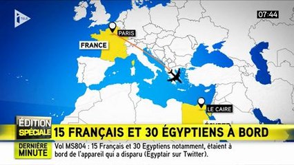 15 Français et 30 Egyptiens à bord du vol MS804 disparu