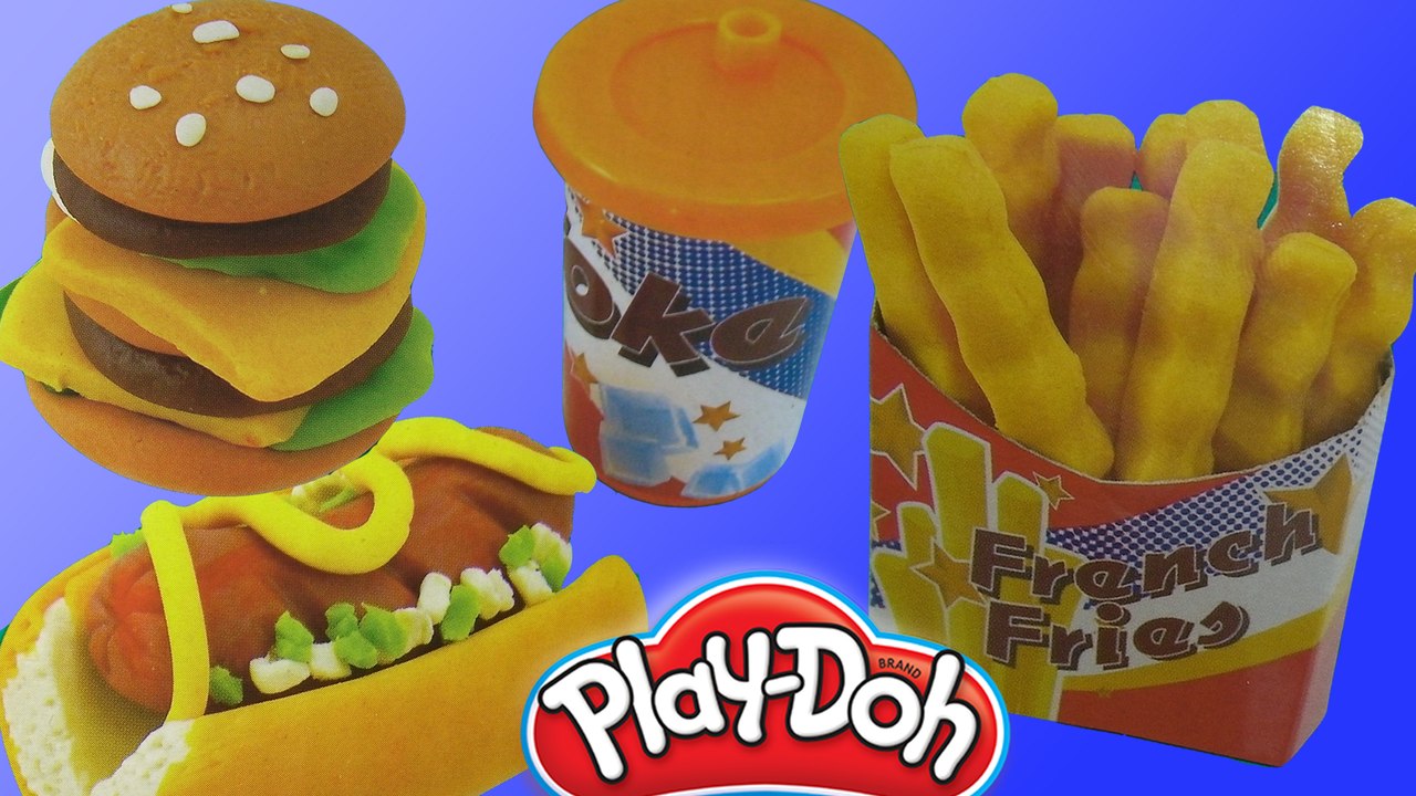Dough Burger Seti Oyun Hamuru Hamburger Patates Kızartması Sosis Yapımı
