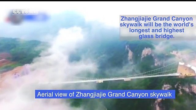 Aerial view of Zhangjiajie Grand Canyon skywalk