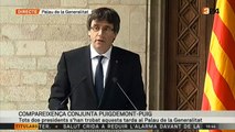 Carles Puigdemont i Ximo Puig es reuneixen al palau de la Generalitat