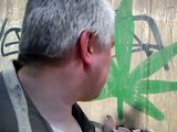 Конопля на мосту — Кто то нарисовал лист конопли на стенке моста ( Видео прикол )