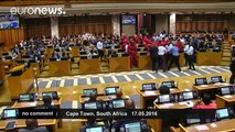 Fighting amid parliamentary protest over Jacob Zuma