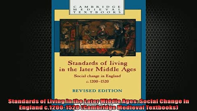FREE DOWNLOAD Standards of Living in the Later Middle Ages Social Change in England c12001520 DOWNLOAD ONLINE