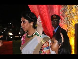 Poornima Indrajith, Daughters Prarthana & Nakshatra @ Fahadh - Nazriya Wedding Reception
