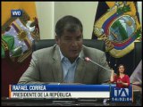 Correa dio una rueda de prensa ante las réplicas sentidas