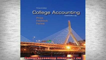 READ book  College Accounting Chapters 124 READ ONLINE