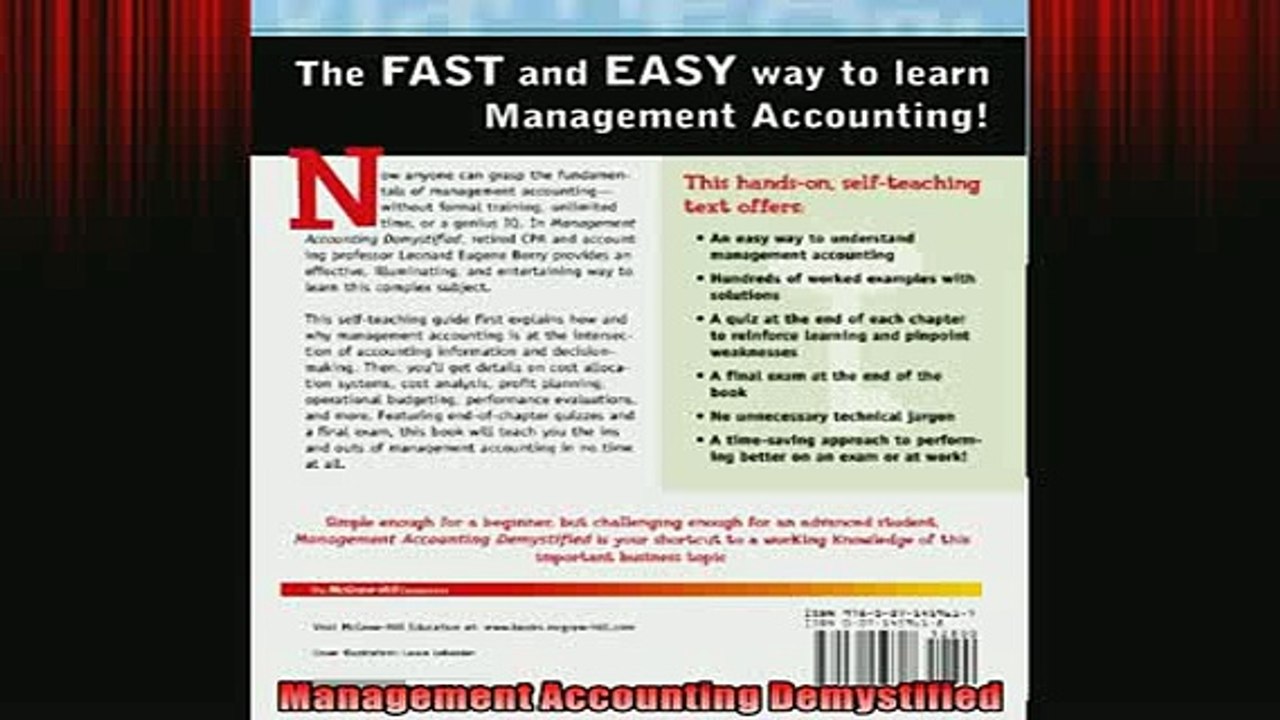 READ book  Management Accounting Demystified  FREE BOOOK ONLINE