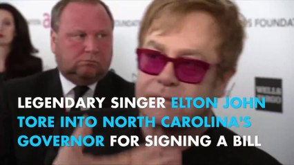 Elton John slams North Carolina governor for signing anti-LGBT law