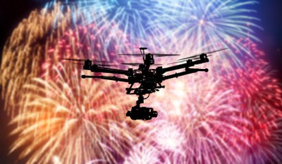 Real Footage of Fireworks filmed with a drone