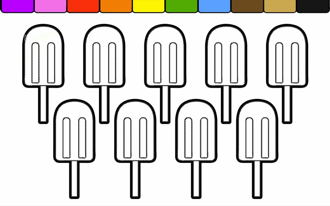 Learn Colors and Color this Fun Popsicle Coloring Page for Children, Kids & Toddlers