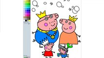 Peppa pig coloring Peppa pig king - Painting Peppa pig cartoons
