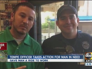 Man thanks Tempe Police officer for giving him a ride to work