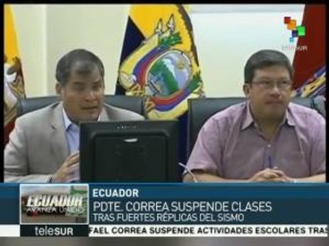 Ecuador: suspenden clases tras fuertes réplicas del terremoto