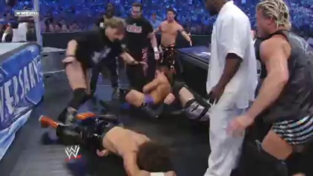 John Morrison and The Miz vs The Colóns(Primo and Carlito) Lumberjack Match Unified Tag Team Championship WrestleMania 25 Dark Match