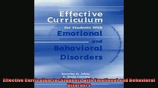 FREE PDF  Effective Curriculum for Students with Emotional and Behavioral Disorders  DOWNLOAD ONLINE