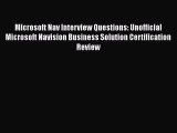 [PDF] Microsoft Nav Interview Questions: Unofficial Microsoft Navision Business Solution Certification