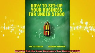 READ book  How To SetUp Your Business For Under 1000 Online Free