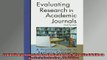 FREE DOWNLOAD  Evaluating Research in Academic Journals A Practical Guide to Realistic Evaluation 4th  BOOK ONLINE