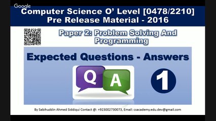 Prerelease Expected Questions CS2210-2016 Part 1