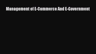 Read Management of E-Commerce And E-Government PDF Online