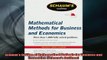 FREE PDF  Schaums Outline of Mathematical Methods for Business and Economics Schaums Outlines READ ONLINE