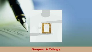 PDF  Snopes A Trilogy  Read Online
