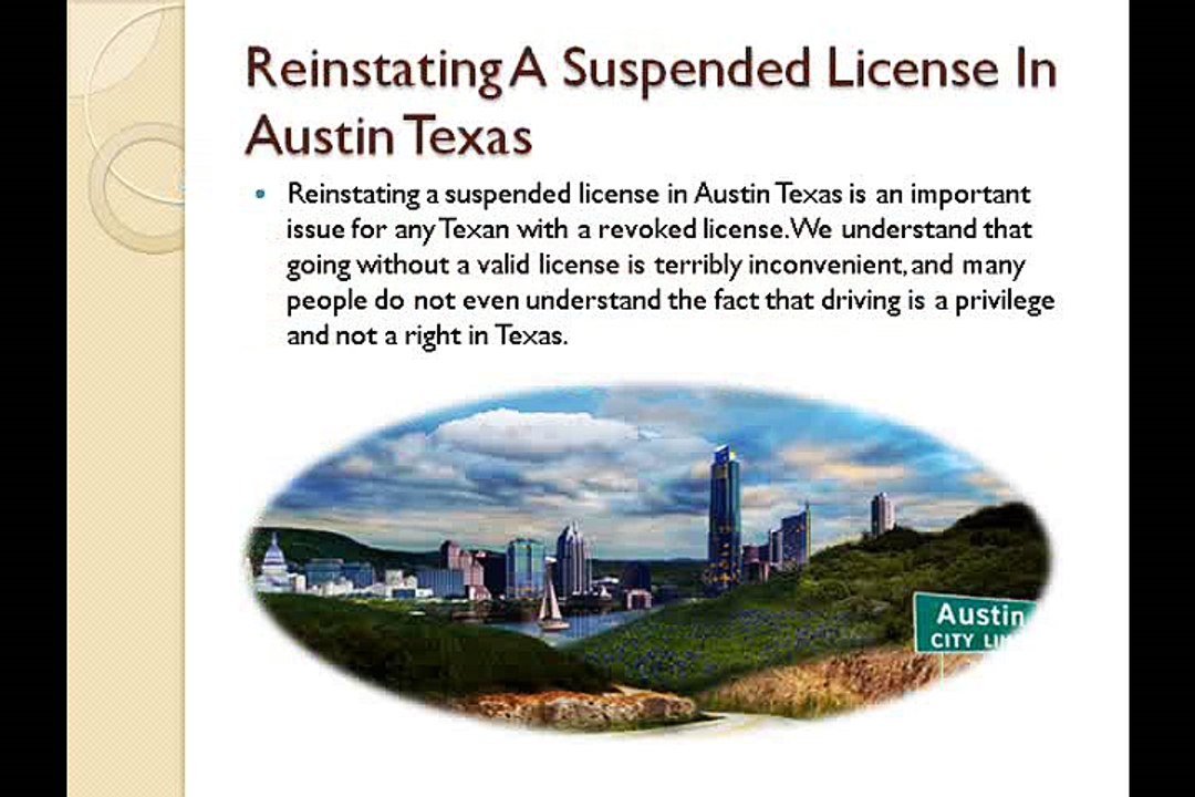 reinstating a suspended license in Austin Texas
