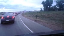 Longmont Flood - Traffic on Hwy 66 Ramp to I-25