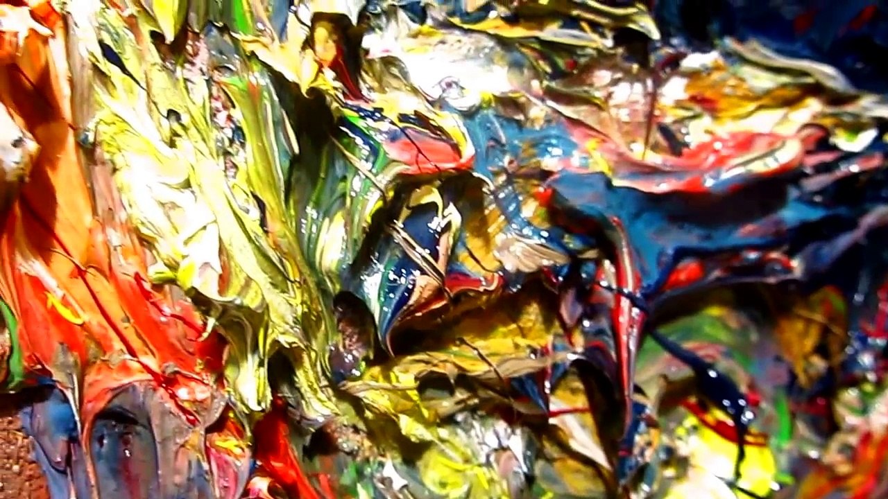 x1129 - Original oil painting impressionist abstract outsider folk portrait singed art face texture