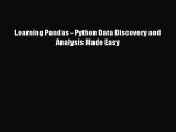 Read Learning Pandas - Python Data Discovery and Analysis Made Easy ebook textbooks