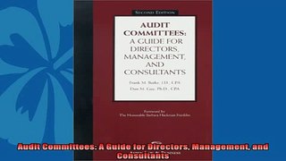 For you  Audit Committees A Guide for Directors Management and Consultants