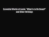 Read Book Essential Works of Lenin: What Is to Be Done? and Other Writings ebook textbooks
