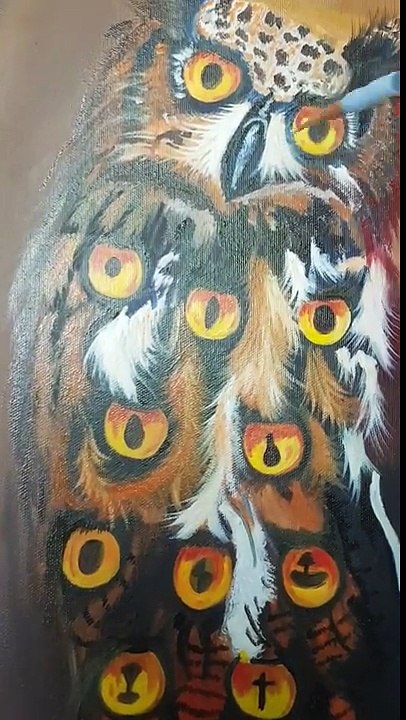Owl oil painting I'm on with .thanks for looking