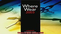 Popular book  Where to Wear London 2003