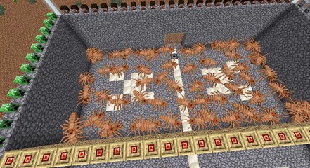 Minecraft Эксперименты - Голем VS 64 Различных пауков Часть 2 - Полу-видео