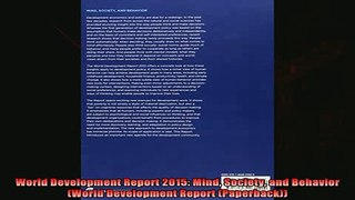 For you  World Development Report 2015 Mind Society and Behavior World Development Report