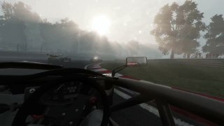 HTC Vive in Project CARS.  Difficult track in poor visibility (fog)