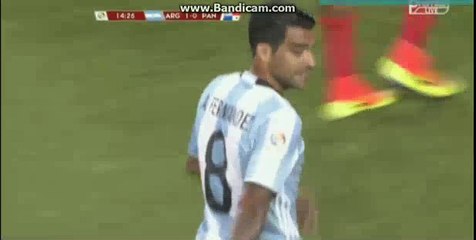 Augusto fernandez horror foul Yellow CARD  - Argentina 1-0  Panama - 10-06-2016