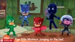 PJ Masks Five little monkeys jumping on the bed UNMASKED Nursery  HD 2016 song