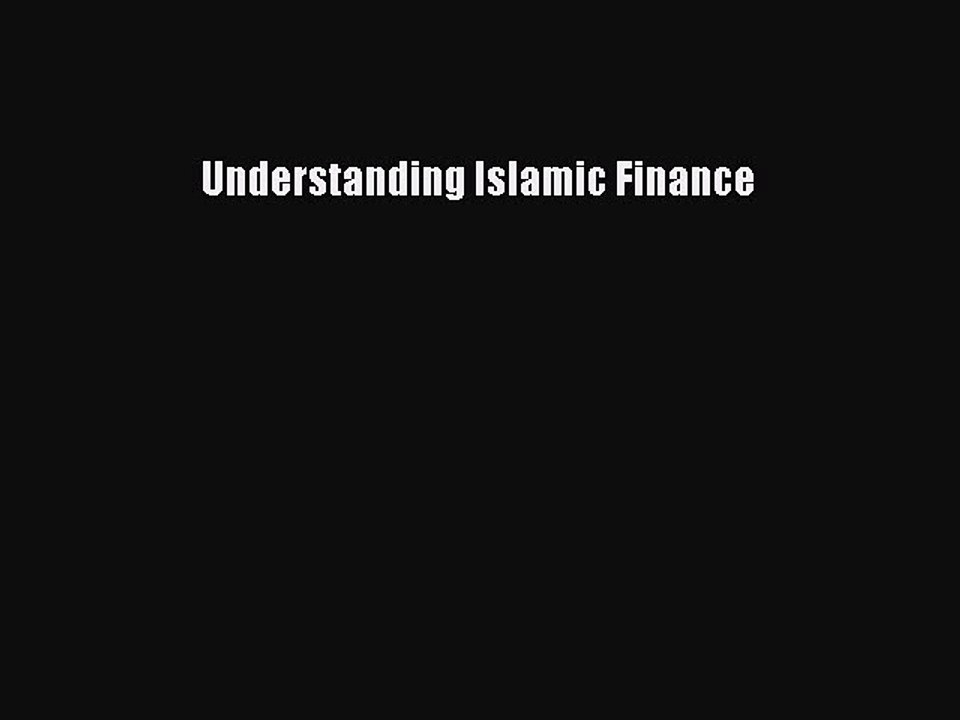 PDF Understanding Islamic Finance Ebook