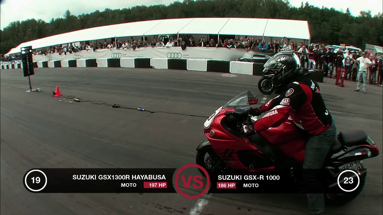 Suzuki GSX 1300R Hayabusa vs GSX R-1000 vs Nissan GT-R