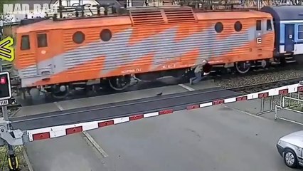 People Almost Getting Hit by a Train Compilation