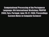 [PDF] Computational Processing of the Portuguese Language: 6th International Workshop PROPOR