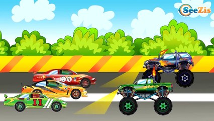 ✔ Мультики про машинки. Гоночная Машинка, Монстр Трак, Мусоровоз, Грузовик. Путь через пустыню ✔