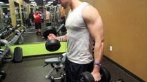 70 lbs dumbbell curls for reps by 19 yr old natural bodybuilder